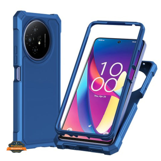 For TCL 60 XE NXTPAPER Full-Body Dual Layer Hybrid Case Slim, Drop-Proof TPU Hard PC, Durable Corner Front Bumper Protector Case Cover Blue