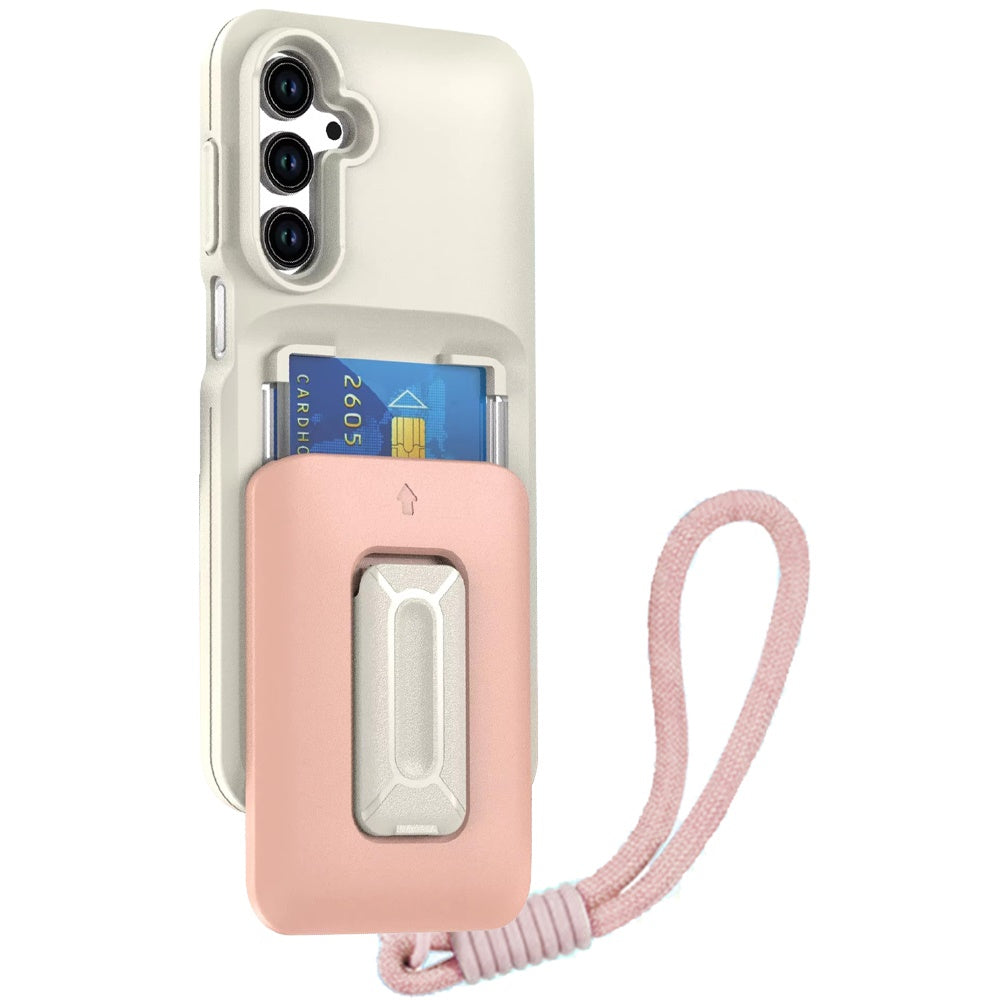 For Samsung Galaxy A17 5G Wallet Case with 2- Credit Card Holder, Wrist Strap & Kickstand Hybrid Shockproof TPU Case Cover