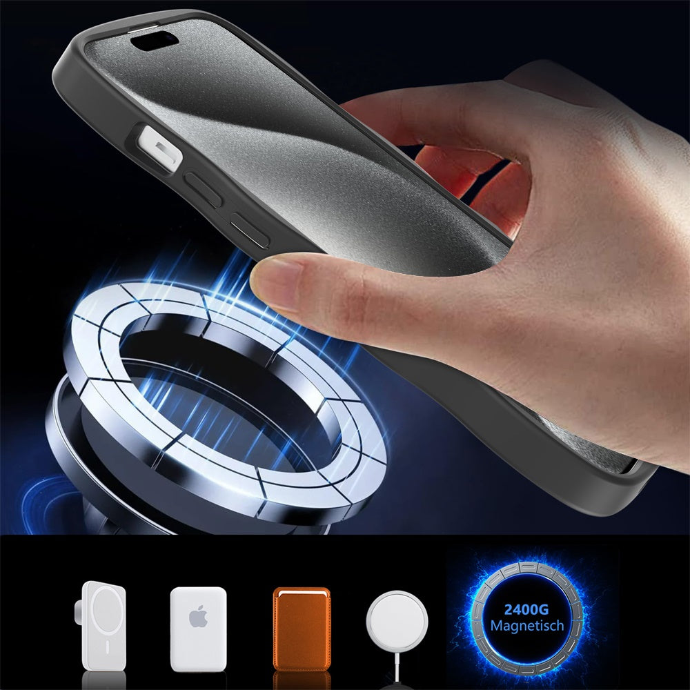 For Apple iPhone 16e Grip Hand Magnetic Hybrid Case Shockproof Protection Matte Skin Rubber TPU + PC Case Cover
