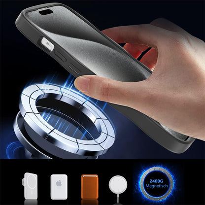 For Apple iPhone 16e Grip Hand Magnetic Hybrid Case Shockproof Protection Matte Skin Rubber TPU + PC Case Cover