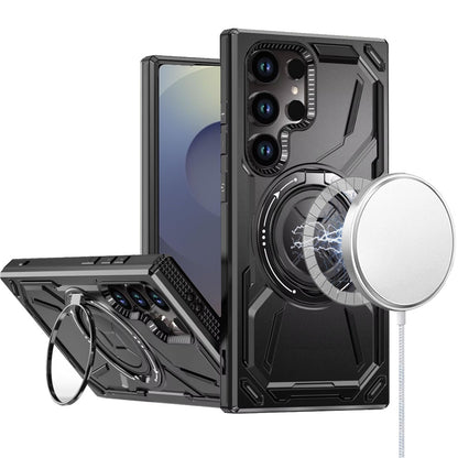 For Apple iPhone 15 Pro Max Hybrid Magnetic Ring and 360° Rotational Kickstand with MagSafe Compatible, Military Grade Drop Protection Case Cover