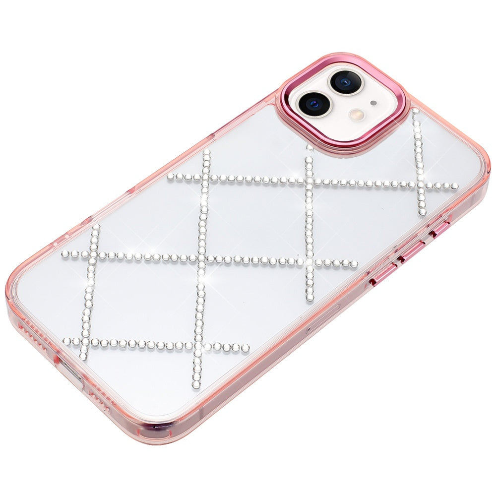 For Apple iPhone 16 (6.1") Gem Glitter Diamond Bling Clear Hybrid TPU Cover, Colorful Shockproof Protective Back, Slim Fit for Women Girls Case Cover