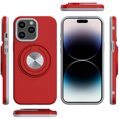 For Apple iPhone 11 Pro Max Metal Matte Hybrid with Invisible Rotational Ring Stand, Car Mount Friendly, Military Grade Slim Fit Sturdy Case Cover