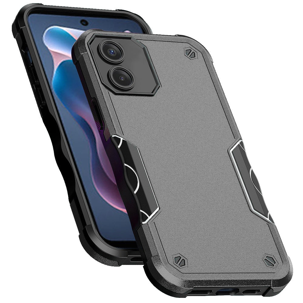 For Apple iPhone 16e Slim Fit Back Hybrid Lightweight Shockproof 2-in-1 Hybrid Hard PC Bumper Frame Armor Protection Case Cover Gray