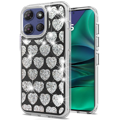 For Motorola Moto G Stylus 5G 2025 Sparkly 3D Design Diamond Shockproof Protective Bling Glitter Rhinestone Hybrid Skin PC & TPU Case Cover