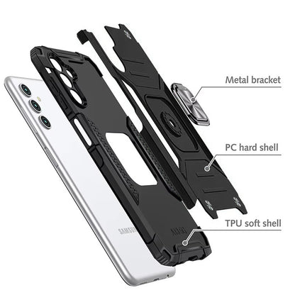 For Google Pixel 9A Armor Hybrid Magnetic Stand with Ring Holder Kickstand Shockproof Heavy-Duty Durable Rugged TPU Dual Layer Case Cover