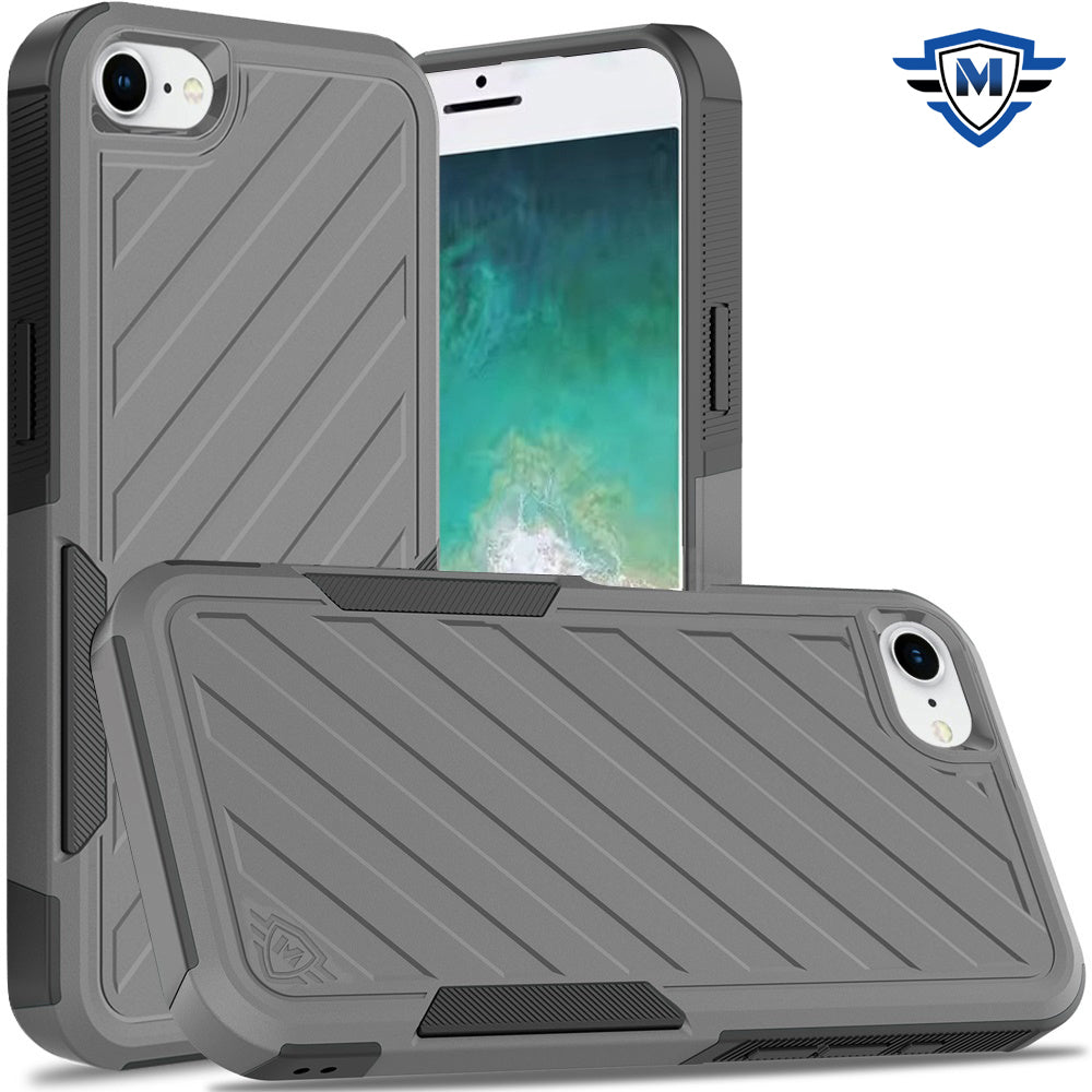 For Apple iPhone 16e Premium Hybrid Rugged lined Shockproof Textured 2-in-1 Non-Slip Hard PC & TPU Non Slip Tough Case Cover
