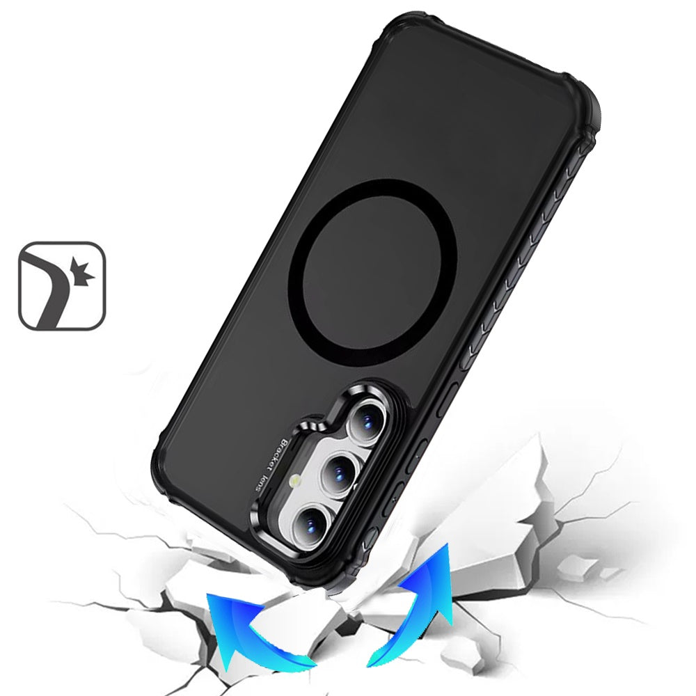 For Apple iPhone 16 Pro Max Hybrid Metal Camera Stand Ring Sturdy, Compatible with MagSafe, Matte Hard TPU Colorful Edge Case Cover