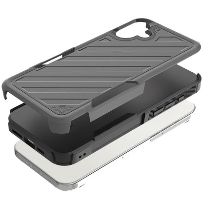 For Samsung Galaxy A16 5G Premium Design Hybrid lined Shockproof Rugged Textured 2in1 Hard PC & Silicone TPU Non Slip Tough Case Cover
