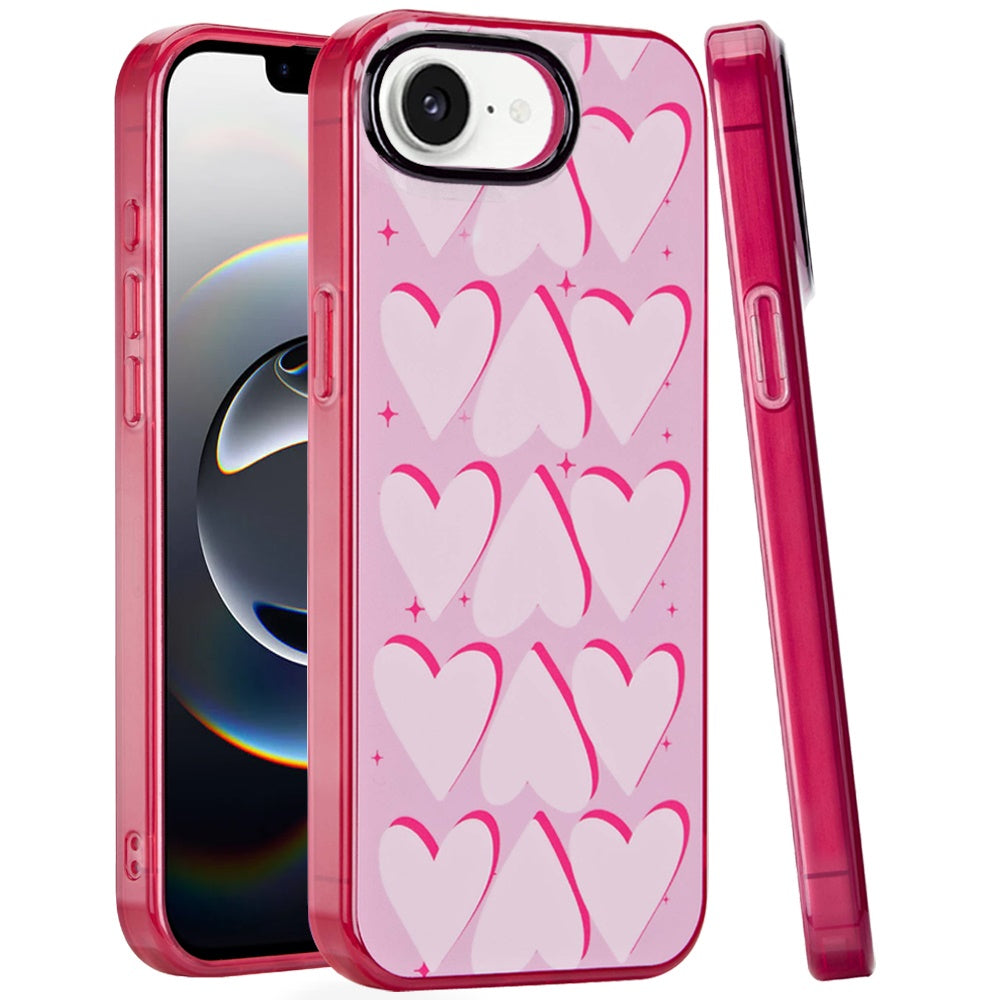 For Apple iPhone 16e Fashion Layer Design Slim IMD TPU Protective, Shockproof Hybrid Stylish Durable Hard PC Case Cover