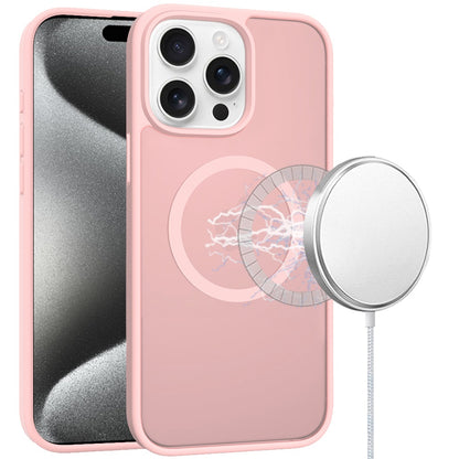 For Samsung Galaxy A17 5G MagSafe Compatible Case Hybrid Soft TPU Bumper Hard Translucent Matte Back Slim Shockproof Case Cover Light Pink