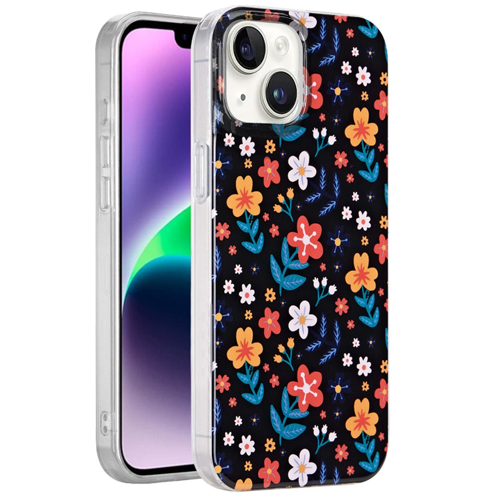 For Apple iPhone 15 Fashion Layer Design Slim IMD TPU Protective, Shockproof Hybrid Stylish Durable Hard PC Case Cover