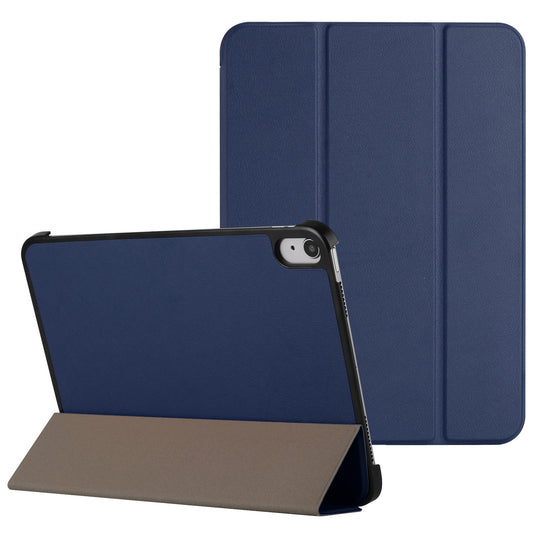 For Apple iPad Mini 7th /6th Trifold Case with Magnetic Closure, PU Leather Folding Stand, Slim Lightweight TPU Folio Protective Shell Case Cover Blue