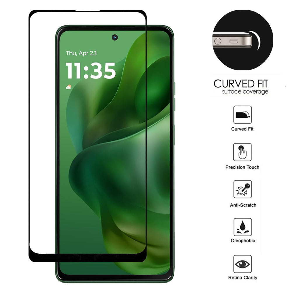 For Motorola Moto G 5G /Moto G 2025 Tempered Glass Screen Protector [Full Coverage] Curved Black Edged 9H Hardness Glass Screen Protector Protector Clear Black