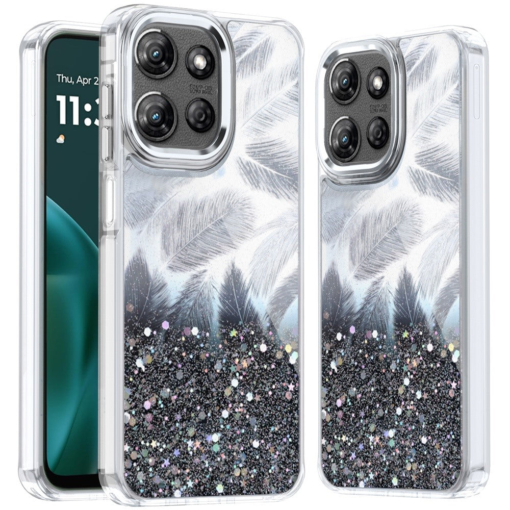 For Motorola Edge 2025 Fashion Epoxy Glitter Shimmer Design, Hybrid Shockproof TPU, Stylish Sparkle Slim TPU Protective Case Cover