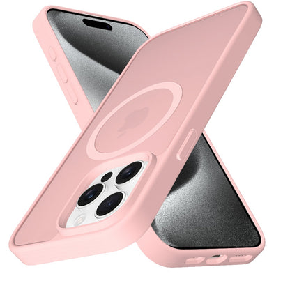 For Samsung Galaxy A17 5G MagSafe Compatible Case Hybrid Soft TPU Bumper Hard Translucent Matte Back Slim Shockproof Case Cover Light Pink