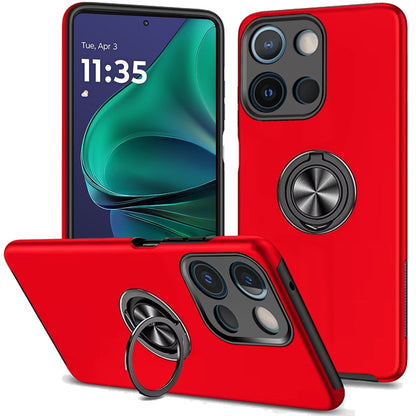 For Motorola Edge 2025 Hybrid 360 Degree Rotatable Metal Invisible Ring Stand Holder Slim Fit Magnetic Car Mount Shockproof Case Cover