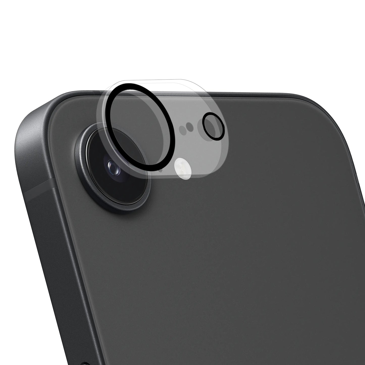 For Apple iPhone 16e Camera Lens Protector HD Clear 2.5D Tempered Glass with Black Edge, Case-Friendly, Ultra-Thin, Easy to Install Protector Clear Black