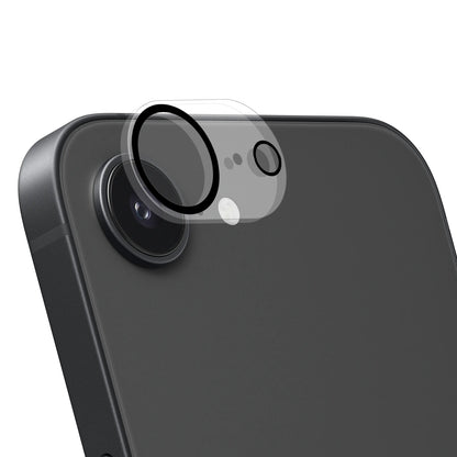 For Apple iPhone 16e Camera Lens Protector HD Clear 2.5D Tempered Glass with Black Edge, Case-Friendly, Ultra-Thin, Easy to Install Protector Clear Black