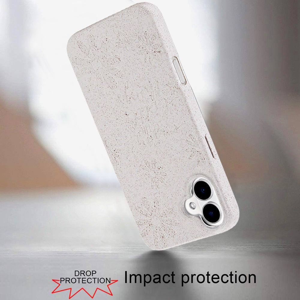 For Apple iPhone 16 Pro (6.3") Eco Friendly Bio-Degradable Design Hybrid Cases Slim Fit Soft TPU Drop Protection Rubber printed Case Cover