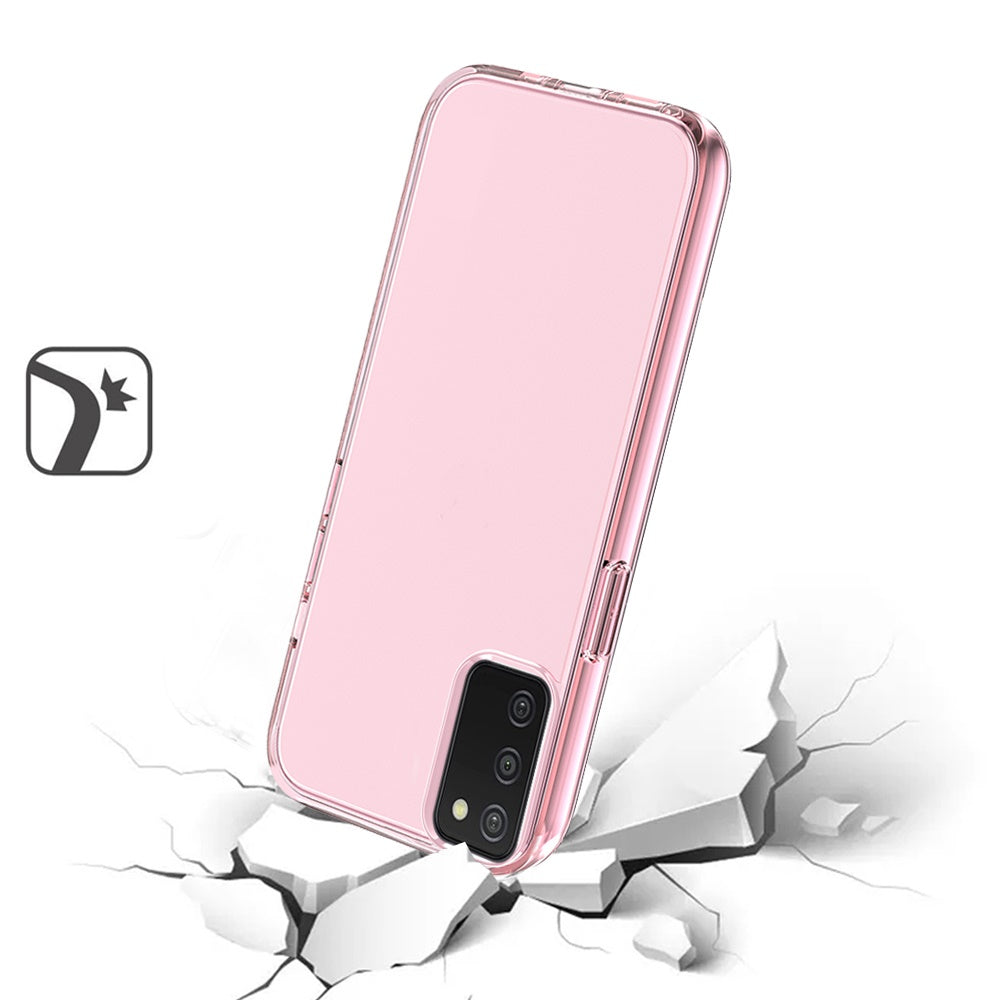 For Samsung Galaxy A17 5G Transparent Shock Absorption PC + TPU Rubber Gel Thick 3mm Hybrid Silicone Slim Fit Back Case Cover Pink