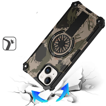 For Samsung Galaxy A17 5G Magnetic Invisible Kickstand Holder with CD Texture Design, Shockproof Hybrid Military Grade Heavy Duty Case Cover