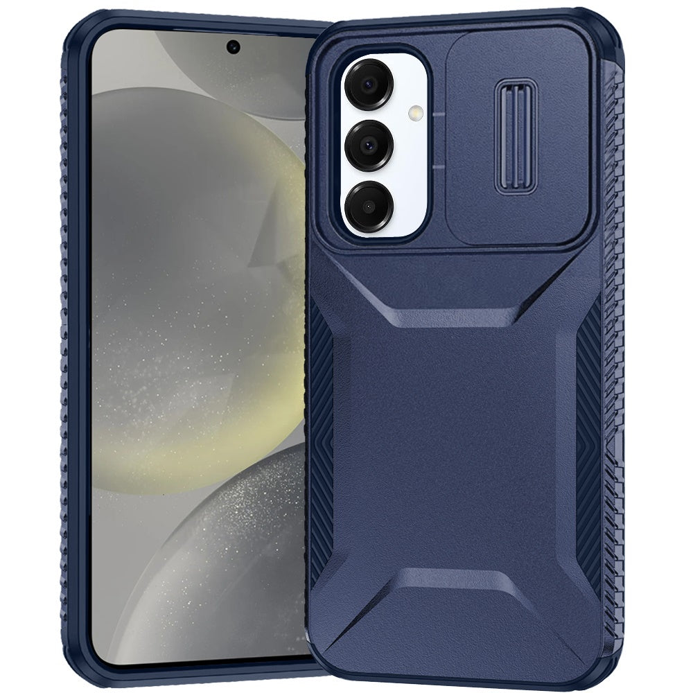 For Samsung Galaxy A26 Slim Fit Shockproof Hybrid with Slide Camera Window Covering, Rugged Tpu Silicone Hard PC Bumper Case Cover