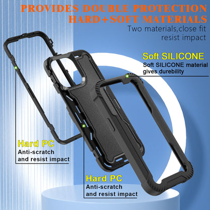 For Apple iPhone 16 Pro (6.3") Tough Hybrid Shockproof Hybrid PC + TPU Bumper Frame Rubber Drop Proof 3in1 Armor Full Body Case Cover