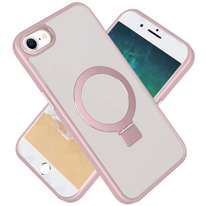 For Apple iPhone 16e Magnetic Metal Matte with Built-in MagSafe Stand, Hybrid Shockproof Armor, TPU Frame Case Cover