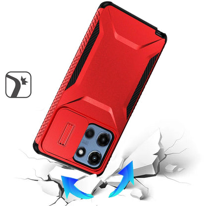 For Motorola Moto G 5G 2025 Slim Fit Shockproof Hybrid with Slide Camera Window Covering, Rugged Tpu Silicone Hard PC Bumper Case Cover