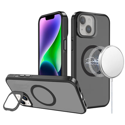 For Apple iPhone 16 Pro (6.3") Tough HQ Hybrid Case with Aluminum Frame Camera Stand, Compatible with MagSafe, Translucent Matte Shockproof Case Cover