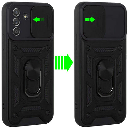 For Apple iPhone SE 4 Hybrid Cases with Slide Camera Lens Cover and Ring Kickstand Rugged Dual Layer TPU Heavy Duty Case Cover