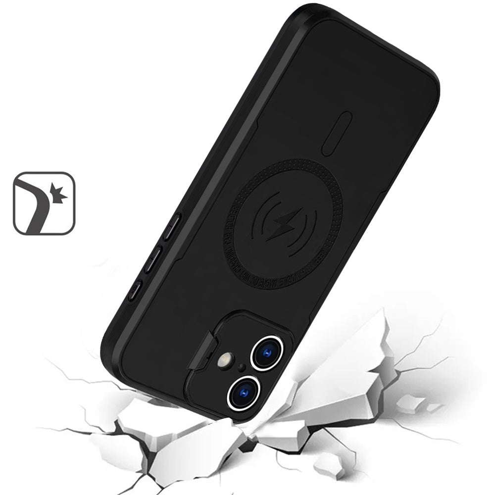 For Apple iPhone 16 Pro (6.3") Foldable Kickstand Camera Protector 2in1 Hybrid MagSafe Compatible Bumper Magnetic Case Cover