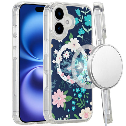 For Apple iPhone 16 (6.1") Magsafe Case Cute Pattern Design Durable Shockproof SlimTPU Hard Back [Compatible with Magsafe] Case Cover