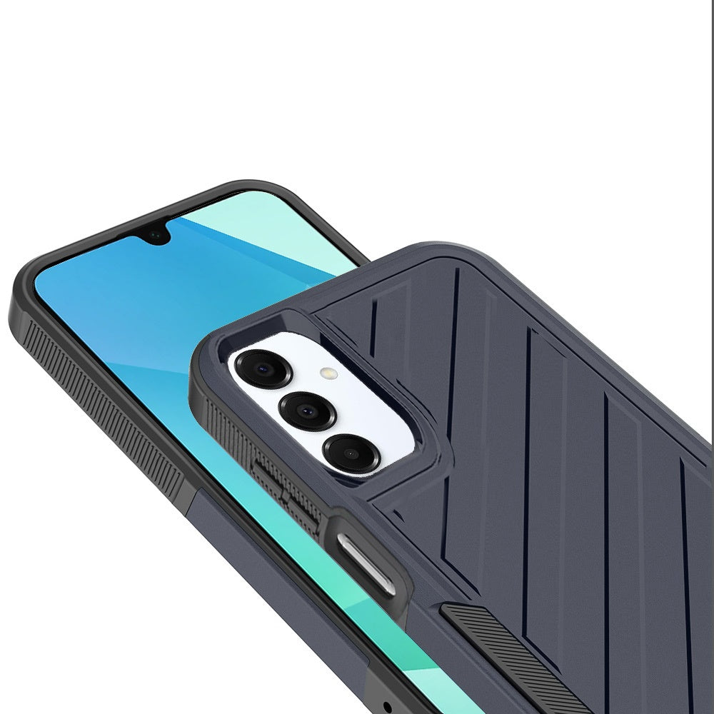 For Apple iPhone 16e Hybrid lined shockproof dual layer Rugged 2in1 Hard PC & Silicone TPU Non Slip Textured Tough Armor Case Cover Blue Navy