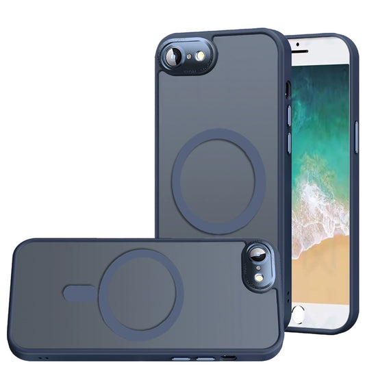 For Apple iPhone 16e (E edition) Complete Protection HQ Matte Translucent Hybrid Shockproof w/ Camera Protector Compatible with MagSafe Case Cover Blue
