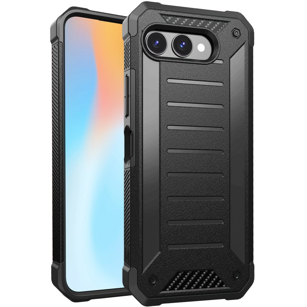 For T-Mobile Revvl 8 Tough Lined Design Hybrid Shockproof Protective Rugged TPU Hard PC with Durable Grip Case Cover