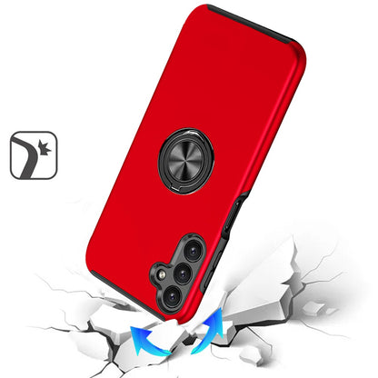 For Samsung Galaxy A17 5G Hybrid 360 Degree Rotatable Metal Invisible Ring Stand Holder Slim Fit Magnetic Car Mount Shockproof Case Cover