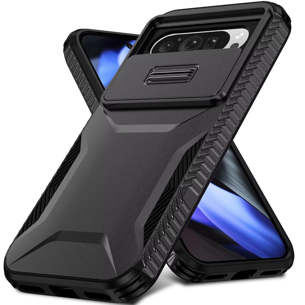 For Google Pixel 10 /Pixel 10 Pro Slim Fit Shockproof Hybrid with Slide Camera Window Covering, Rugged Tpu Silicone Hard PC Bumper Case Cover