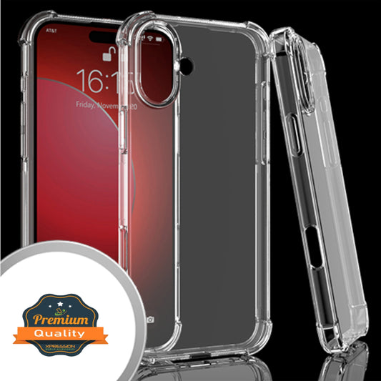 For Apple iPhone 16 (6.1") Slim Transparent Silicone Soft Skin Flexible TPU Gel Rubber Candy Gummy Protective Hybrid Case Cover Clear
