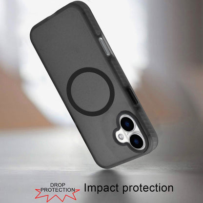 For Apple iPhone 16 (6.1") Matte Skin Hybrid TPU with Magnetic Circle MagSafe Compatible, Military Grade Shockproof Slim Fit Case Cover