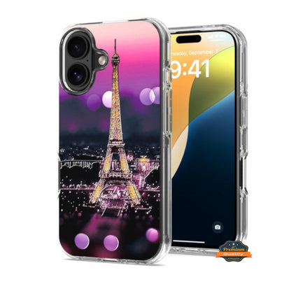 For Apple iPhone 16 Pro Max (6.9") Hybrid Trendy Image Patterns Design Transparent Hard Back Shockproof TPU Rubber Case Cover