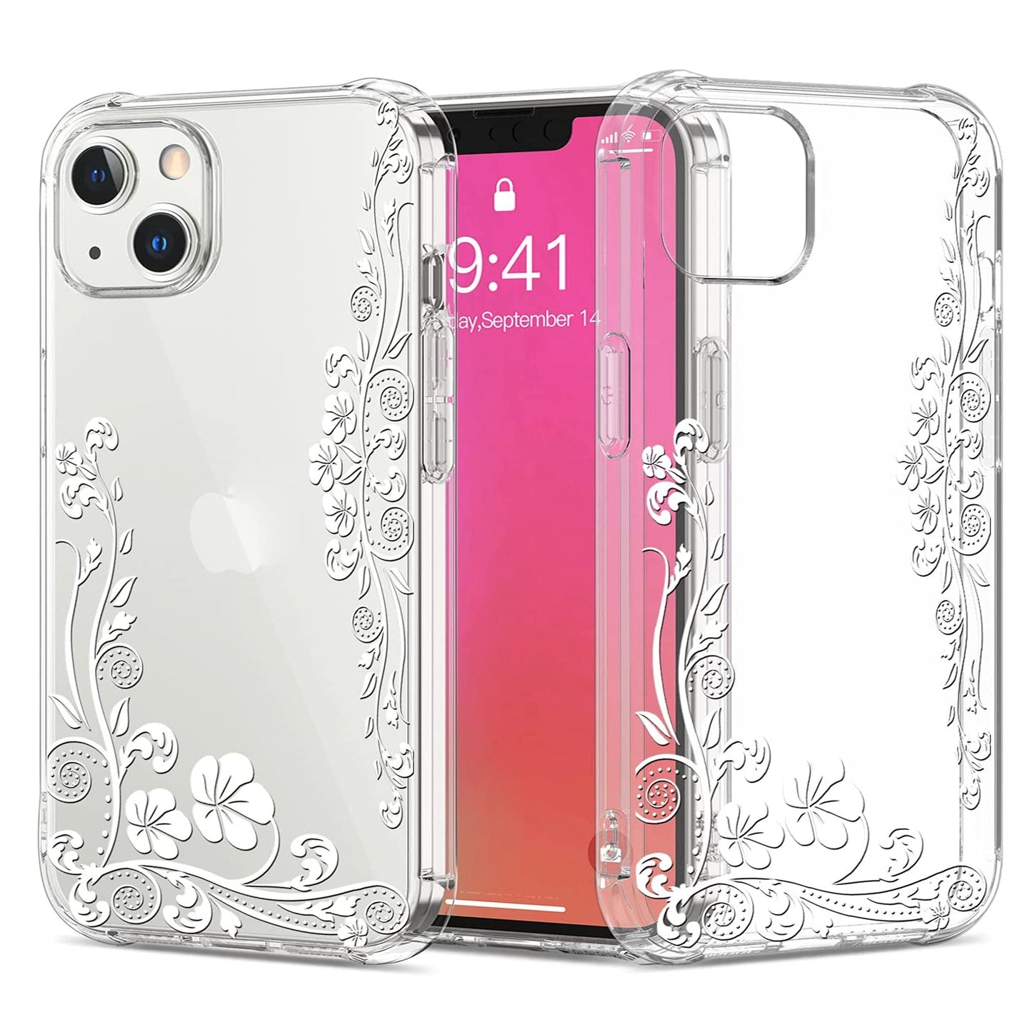 For Samsung Galaxy A26 Hybrid Clear Frame with Trendy Pattern Design, Shockproof Hard Back & TPU Rubber Case Cover