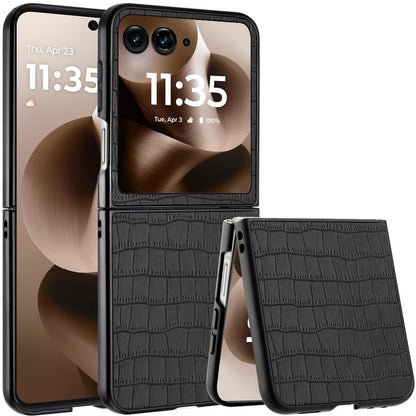 For Motorola Razr 2025 PU Vegan Leather Case, Premium Snap-On Hard Shell Cover, Slim Fit Protective Matte Finish Case Cover