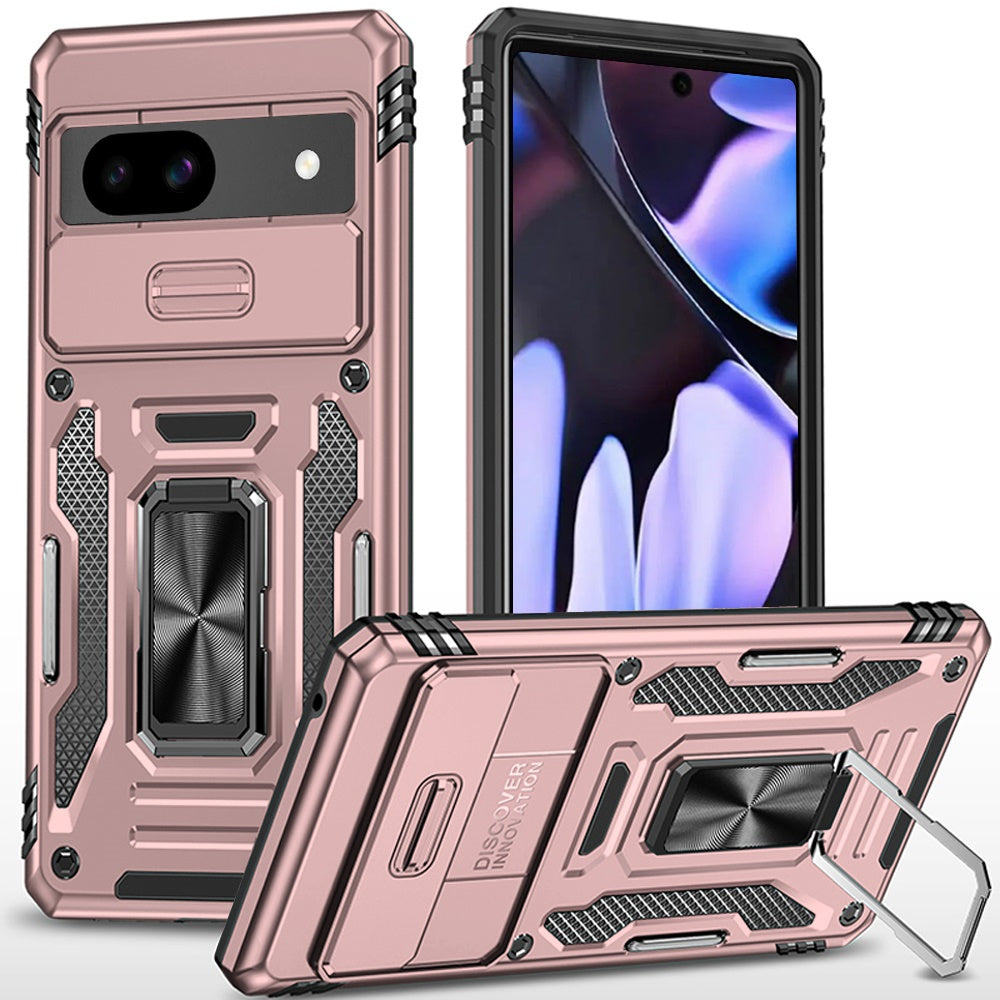 For Google Pixel 9A Hybrid Case with Rotation Ring Stand Shockproof & Camera Window TPU Armor Dropproof Case Cover