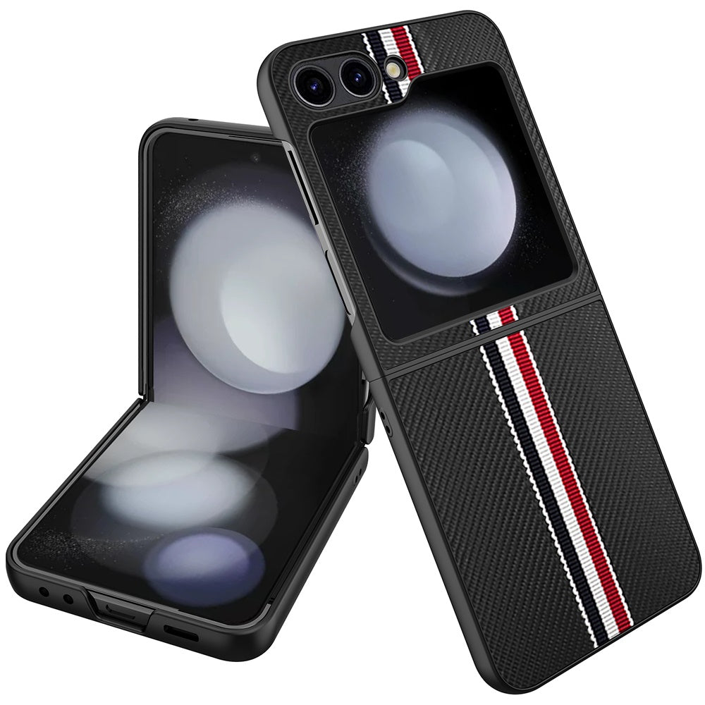For Motorola Razr 2025 Velvet Fabric PU Vegan Leather, Premium Flip Design, Slim Snap-On Hard PC + TPU Case Cover Black