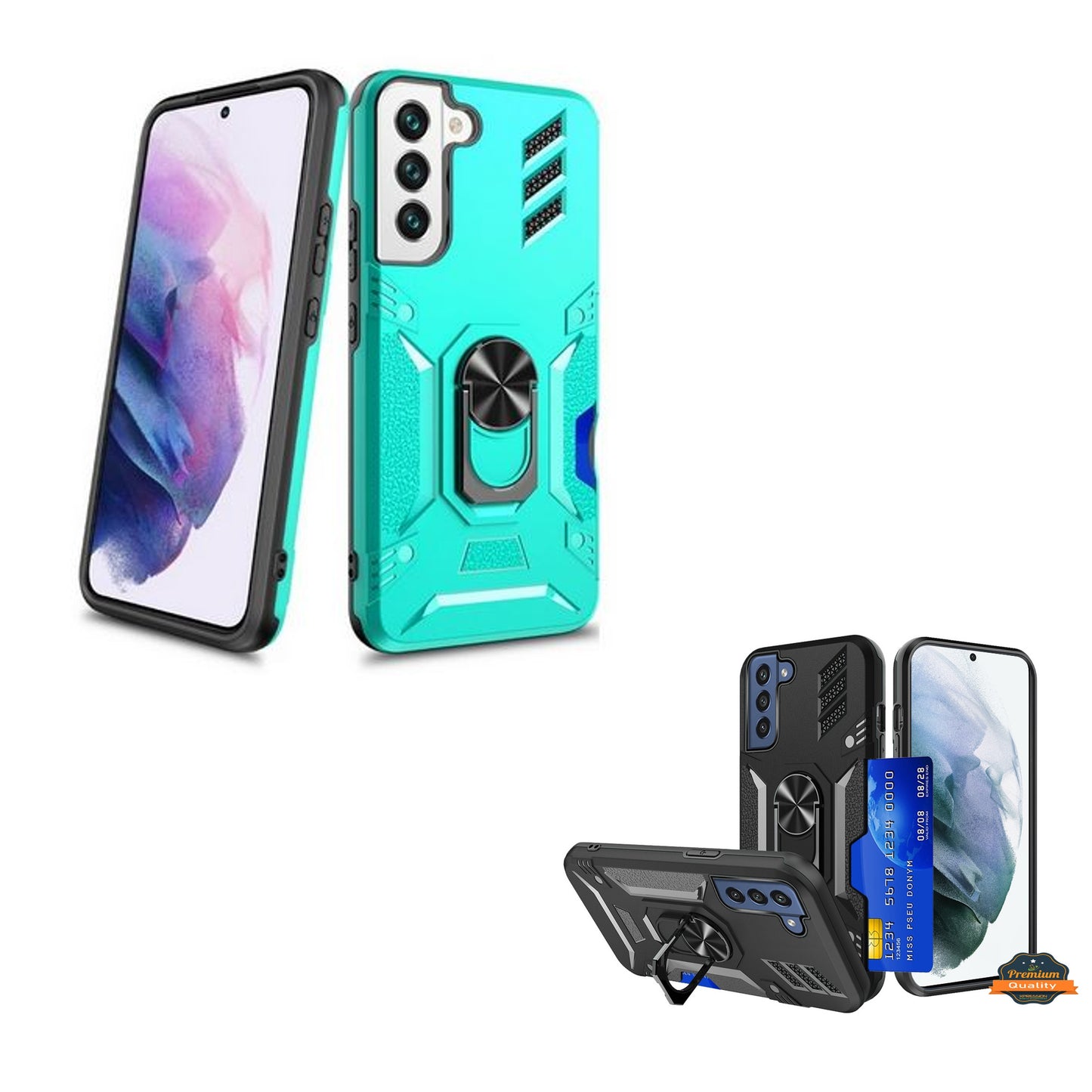 For Gabb Phone 4 Pro Invisible back Wallet Credit Card Holder with Ring Stand Kickstand Heavy Duty Slim Shockproof Hybrid Case Cover