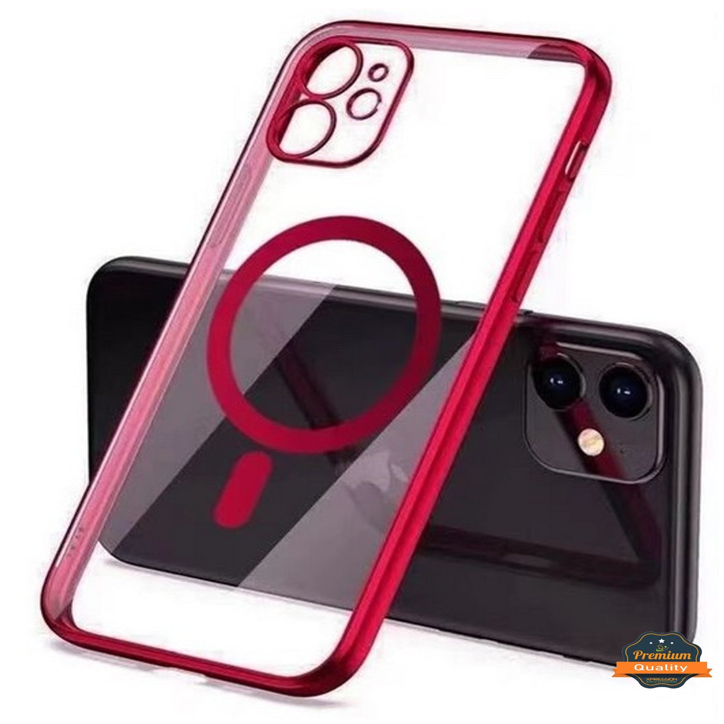 For Apple iPhone 16 Pro (6.3") Clear Hybrid Case with Plating Chrome Frame, Camera Protection, MagSafe Compatible Case Cover