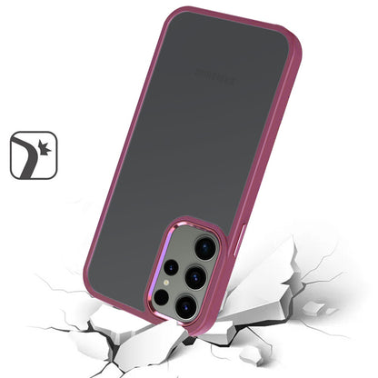 For Samsung Galaxy A16 5G Slim Fit Hybrid Transparent Thick Acrylic with Metal Buttons Frame Protective Hard PC + TPU Shockproof Case Cover