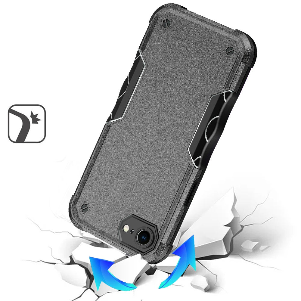 For Apple iPhone 16e Slim Fit Back Hybrid Lightweight Shockproof 2-in-1 Hybrid Hard PC Bumper Frame Armor Protection Case Cover Gray